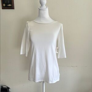 Old Navy White Fitted 3/4 Sleeve Blouse